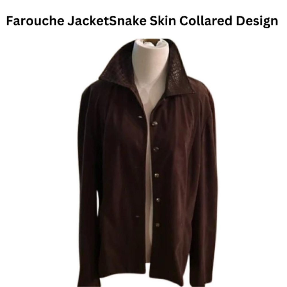 Farouche Jacket Snake Skin Design Brown Women's Size 10